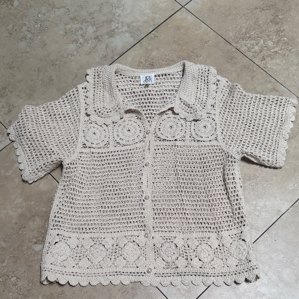 Aura Cream Crochet Blouse